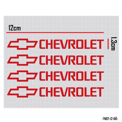 Tem dán tay nắm cửa xe hơi mẫu Chevrolet đỏ