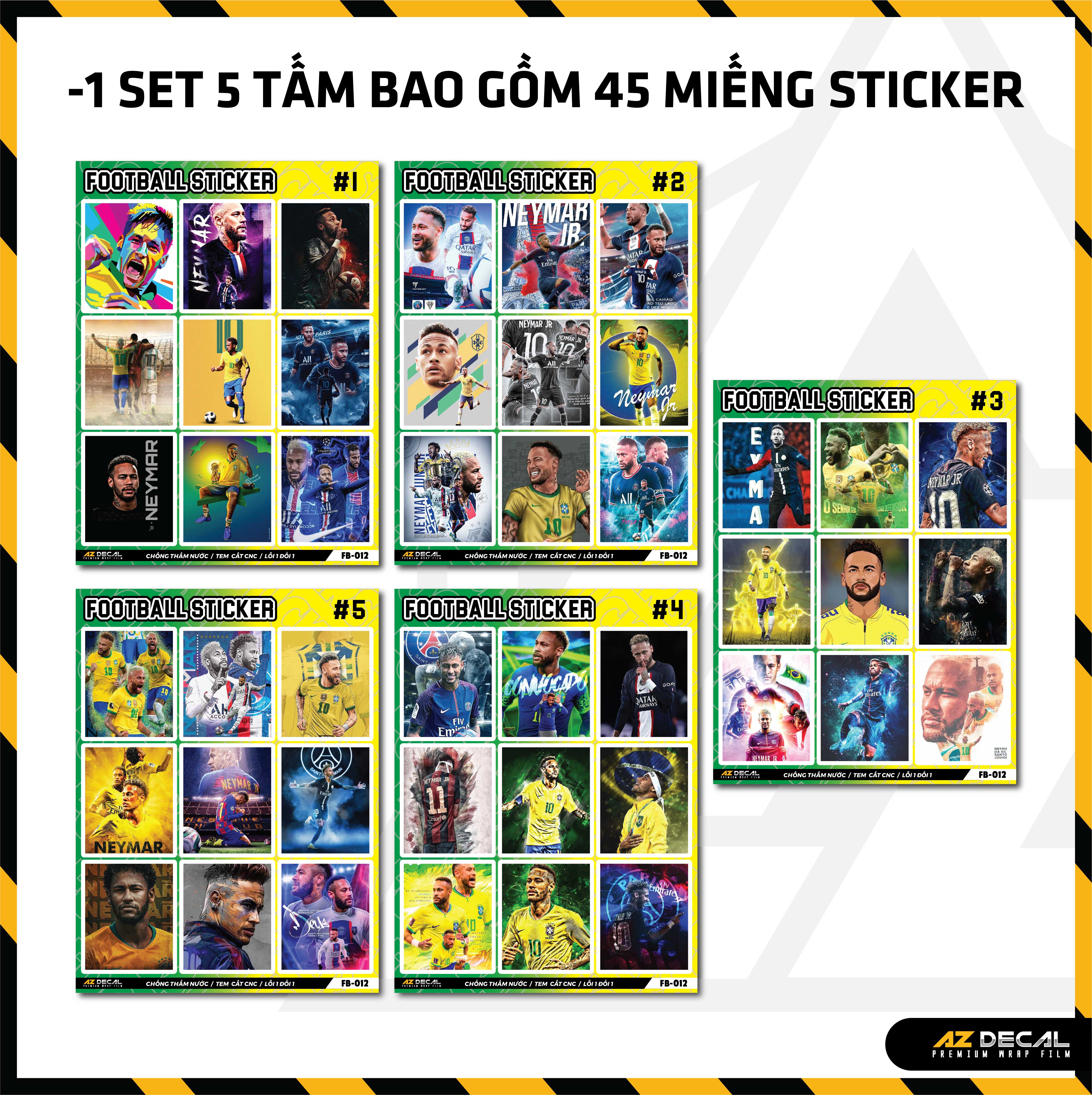 Sticker Dán Ô Tô, Xe Máy, Xe Điện, Xe Đạp, Mũ Bảo Hiểm | Football FB-012 NEYMA