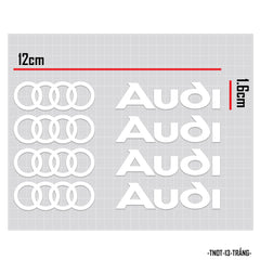 Decal dán tay nắm cửa xe ô tô mẫu Audi trắng