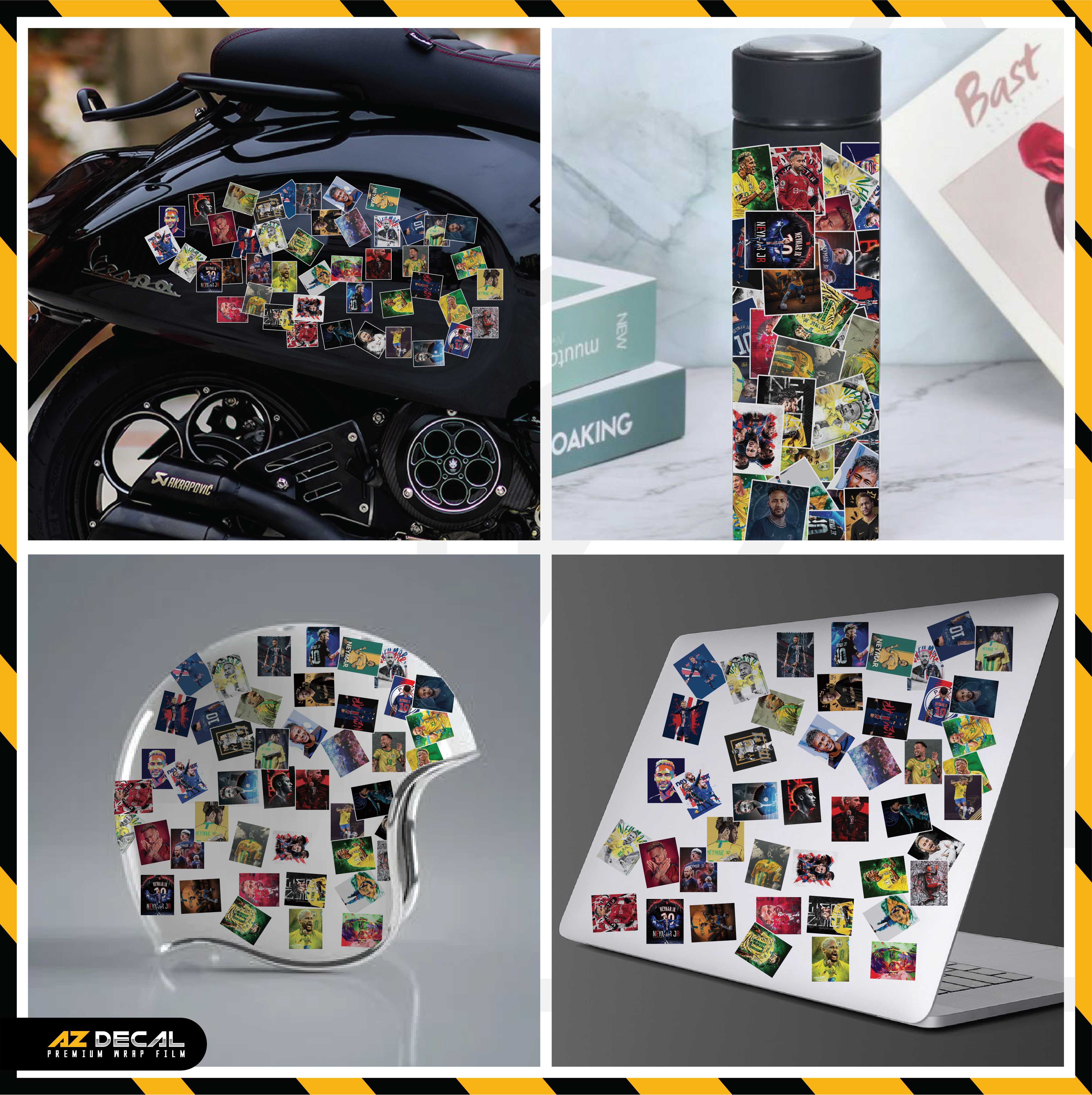 Sticker Dán Ô Tô, Xe Máy, Xe Điện, Xe Đạp, Mũ Bảo Hiểm | Football FB-013 NEYMA