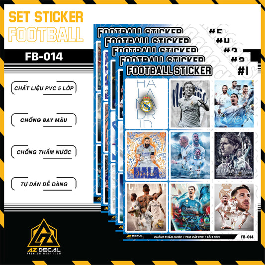 Sticker Dán Ô Tô, Xe Máy, Xe Điện, Xe Đạp, Mũ Bảo Hiểm | Football FB-014 REAL