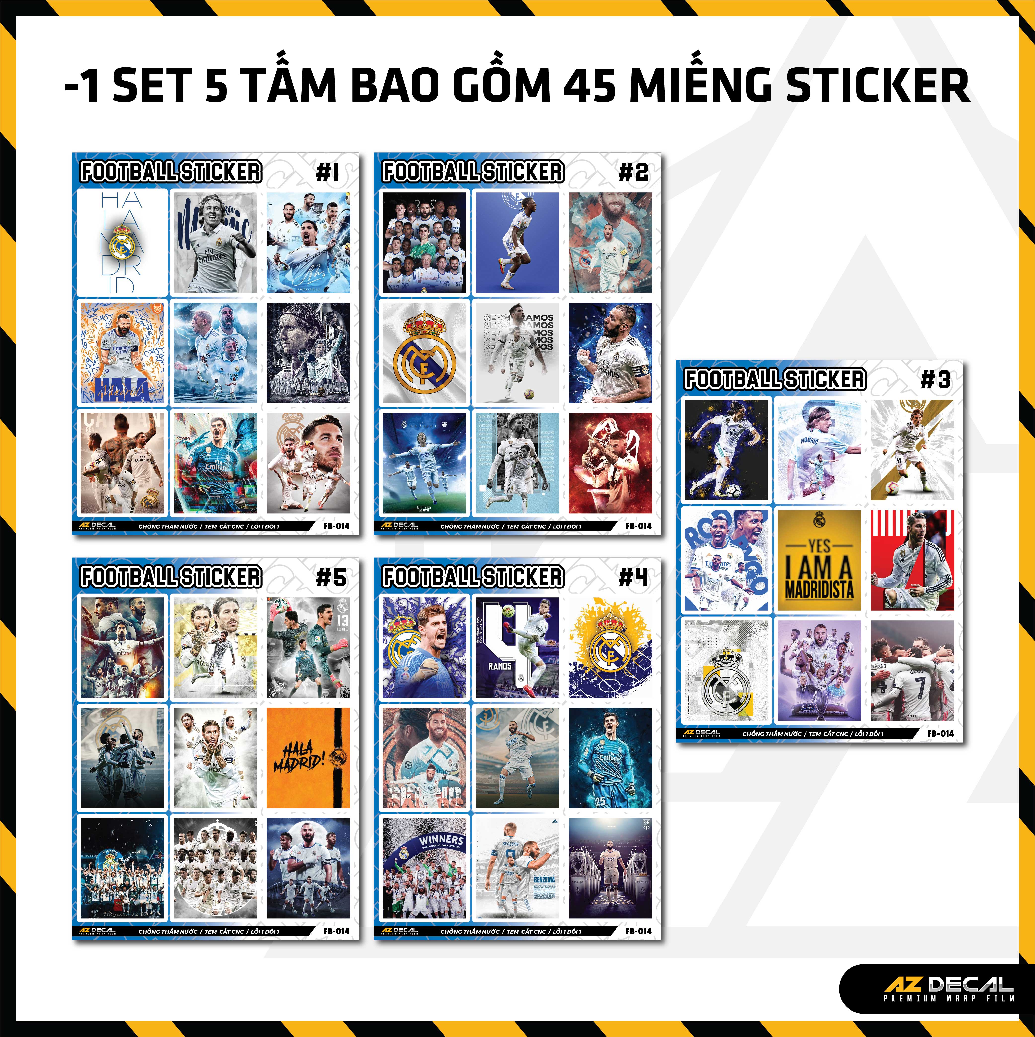 Sticker Dán Ô Tô, Xe Máy, Xe Điện, Xe Đạp, Mũ Bảo Hiểm | Football FB-014 REAL
