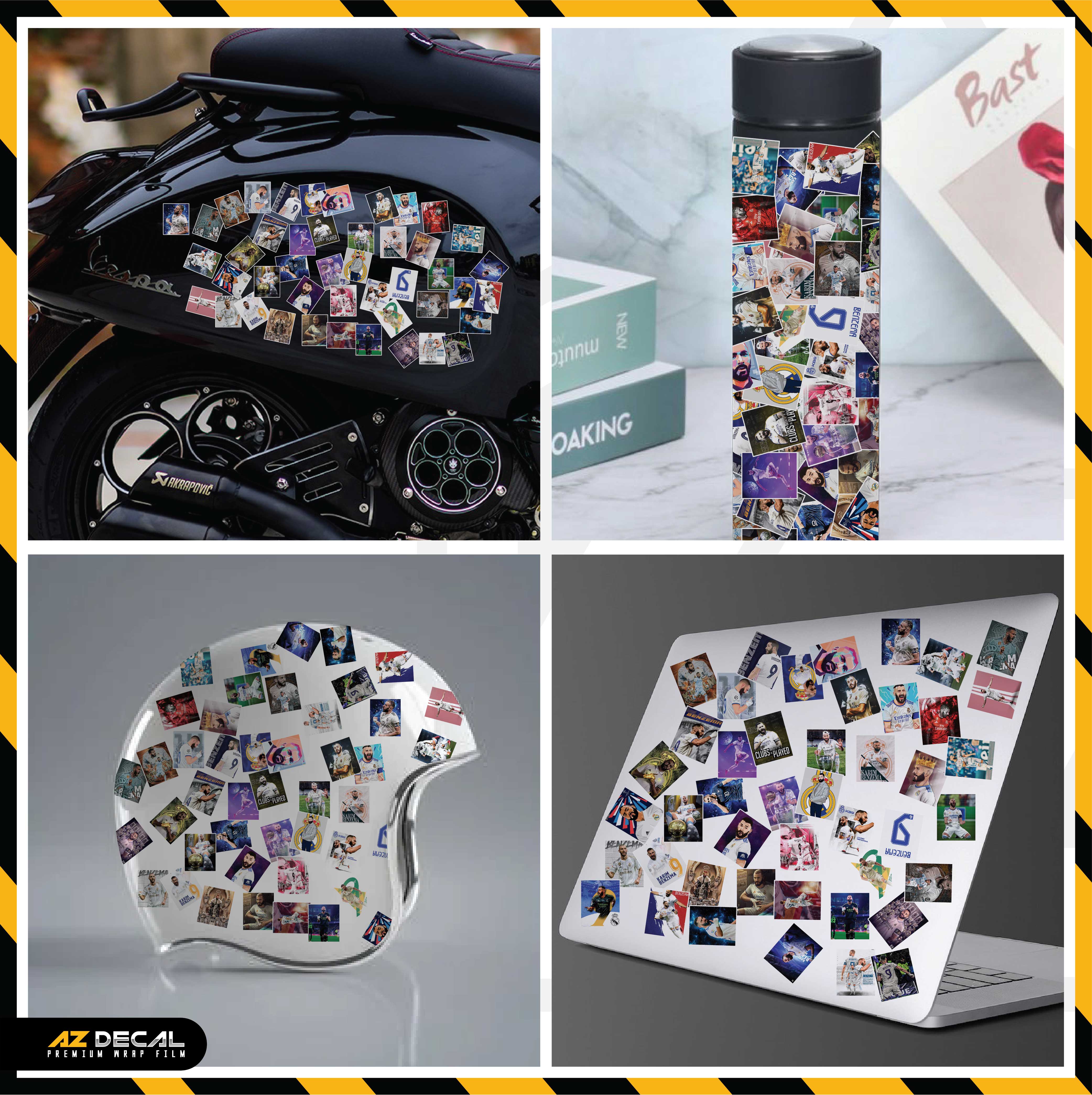 Sticker Dán Ô Tô, Xe Máy, Xe Điện, Xe Đạp, Mũ Bảo Hiểm | Football FB-015 BENZEMA