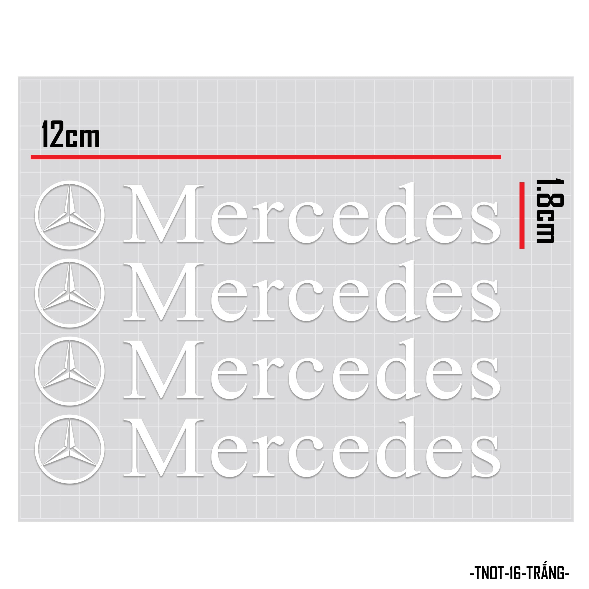 Tem dán trang trí tay nắm cửa xe ô tô mẫu Mercedes trắng