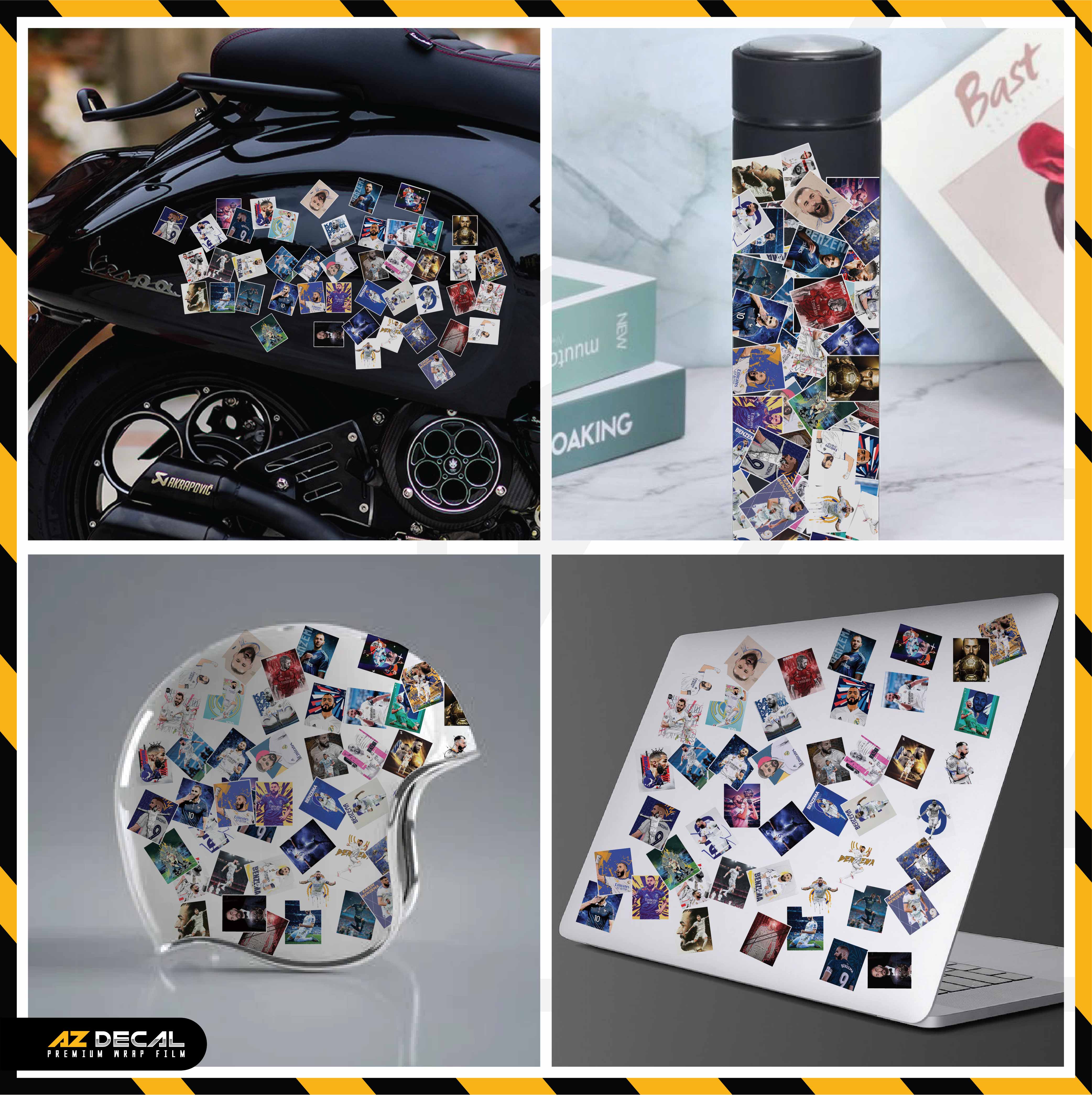Sticker Dán Ô Tô, Xe Máy, Xe Điện, Xe Đạp, Mũ Bảo Hiểm | Football FB-016 BENZEMA