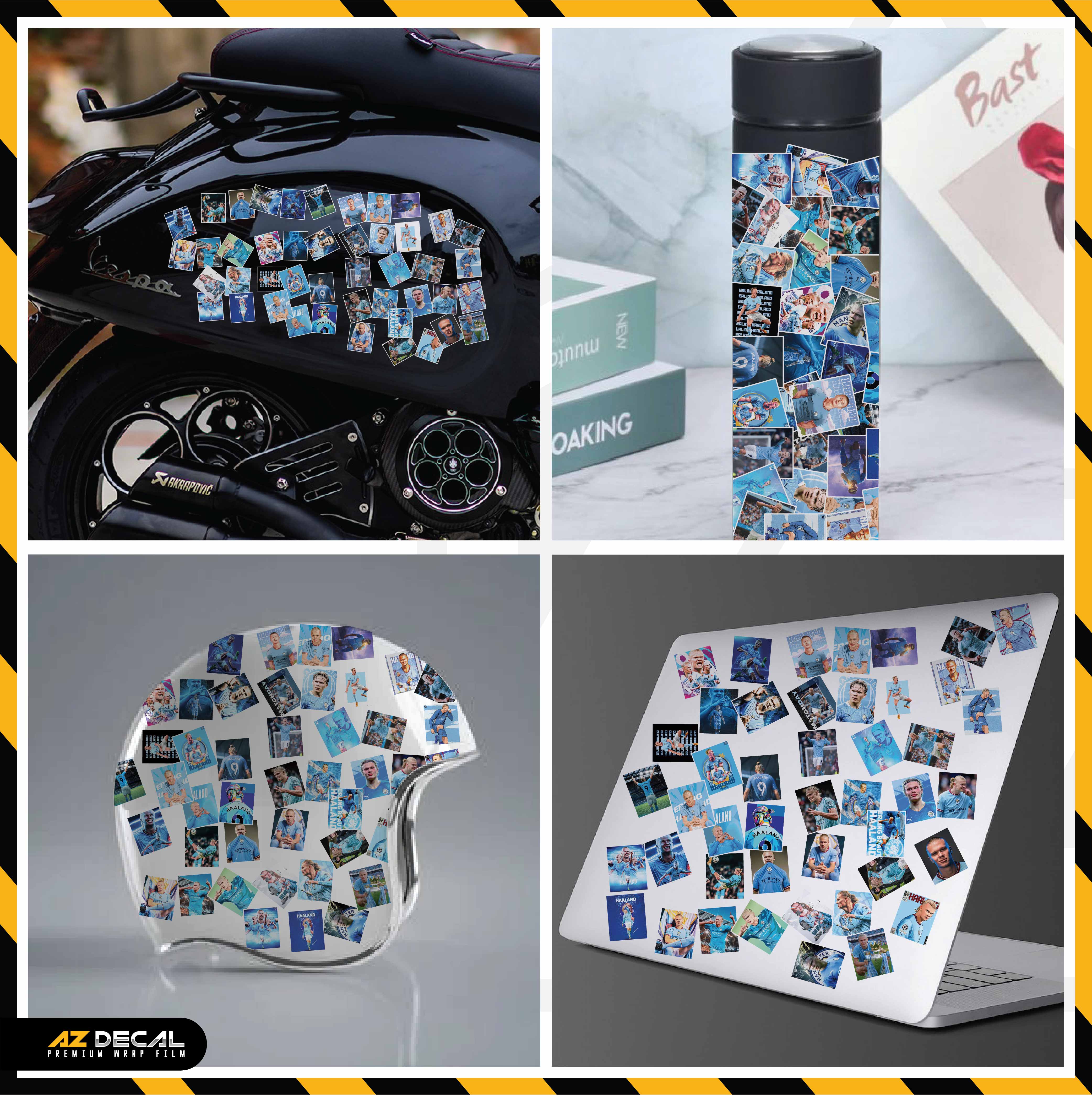 Sticker Dán Ô Tô, Xe Máy, Xe Điện, Xe Đạp, Mũ Bảo Hiểm | Football FB-017 HAALAND