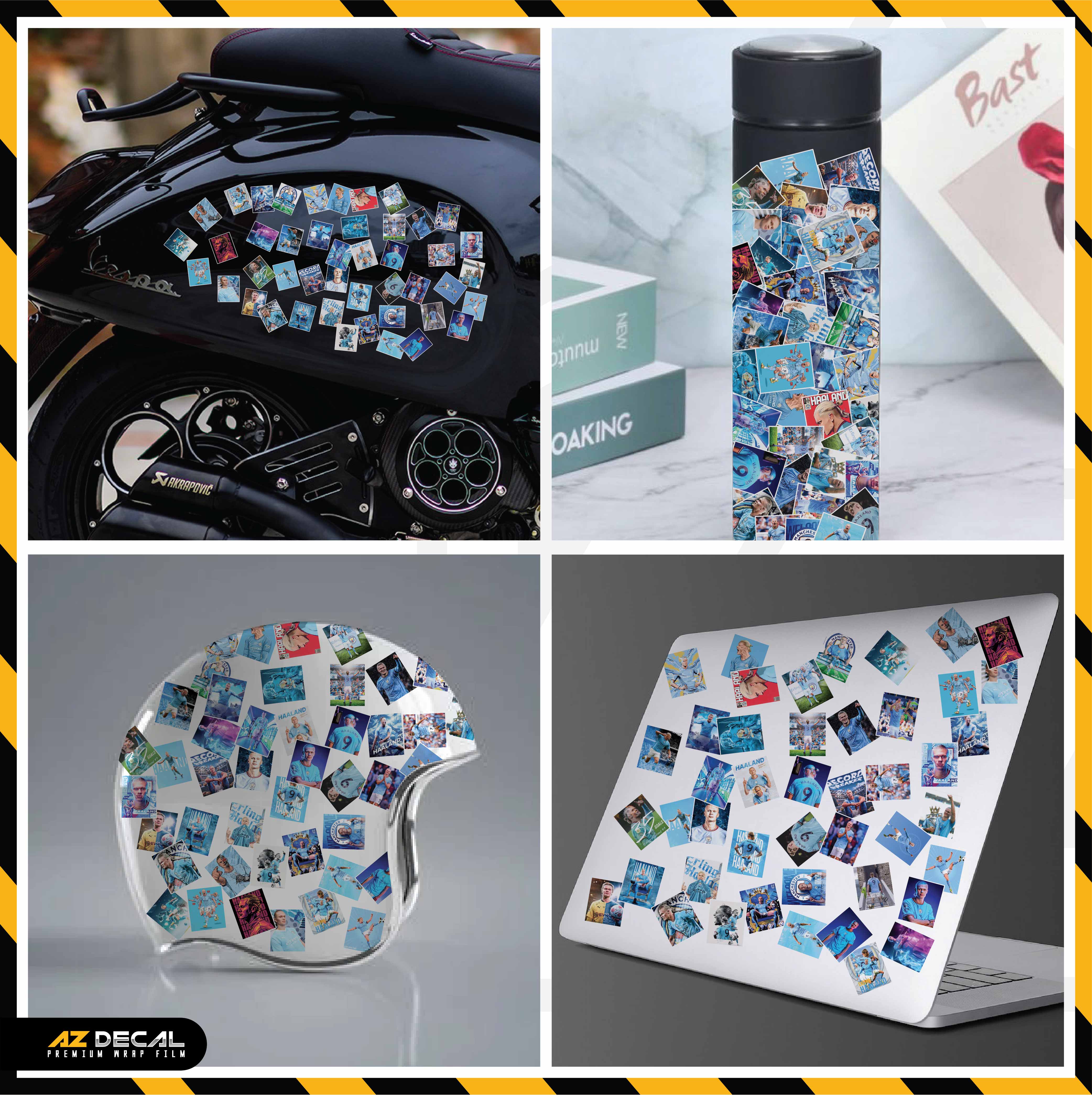 Sticker Dán Ô Tô, Xe Máy, Xe Điện, Xe Đạp, Mũ Bảo Hiểm | Football FB-018 HAALAND