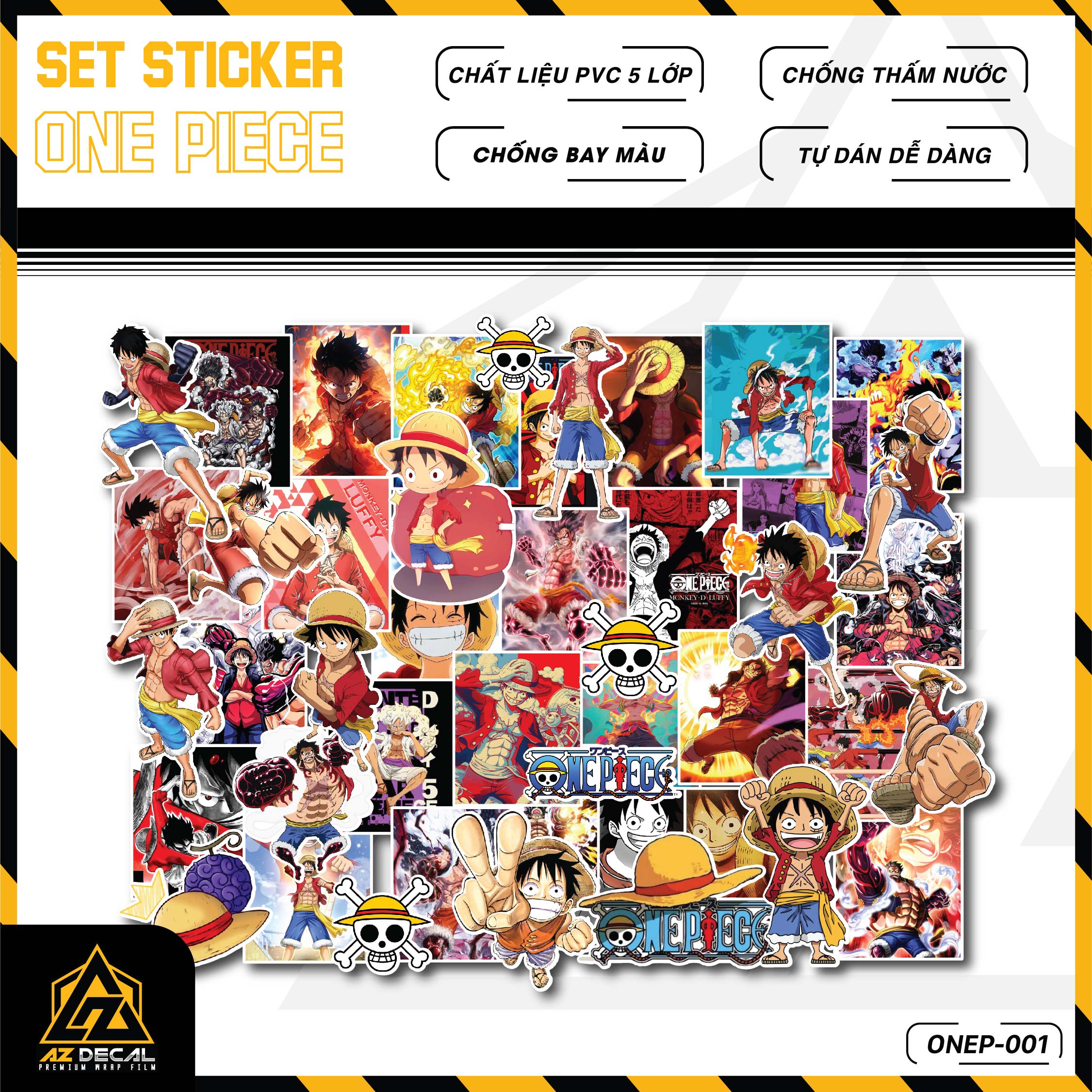 Sticker Dán Ô Tô, Xe Máy, Xe Điện, Xe Đạp, Mũ Bảo Hiểm | One Piece - ONEP001