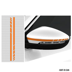 Mẫu dán gương chiếu hậu xe ô tô xe hơi màu cam