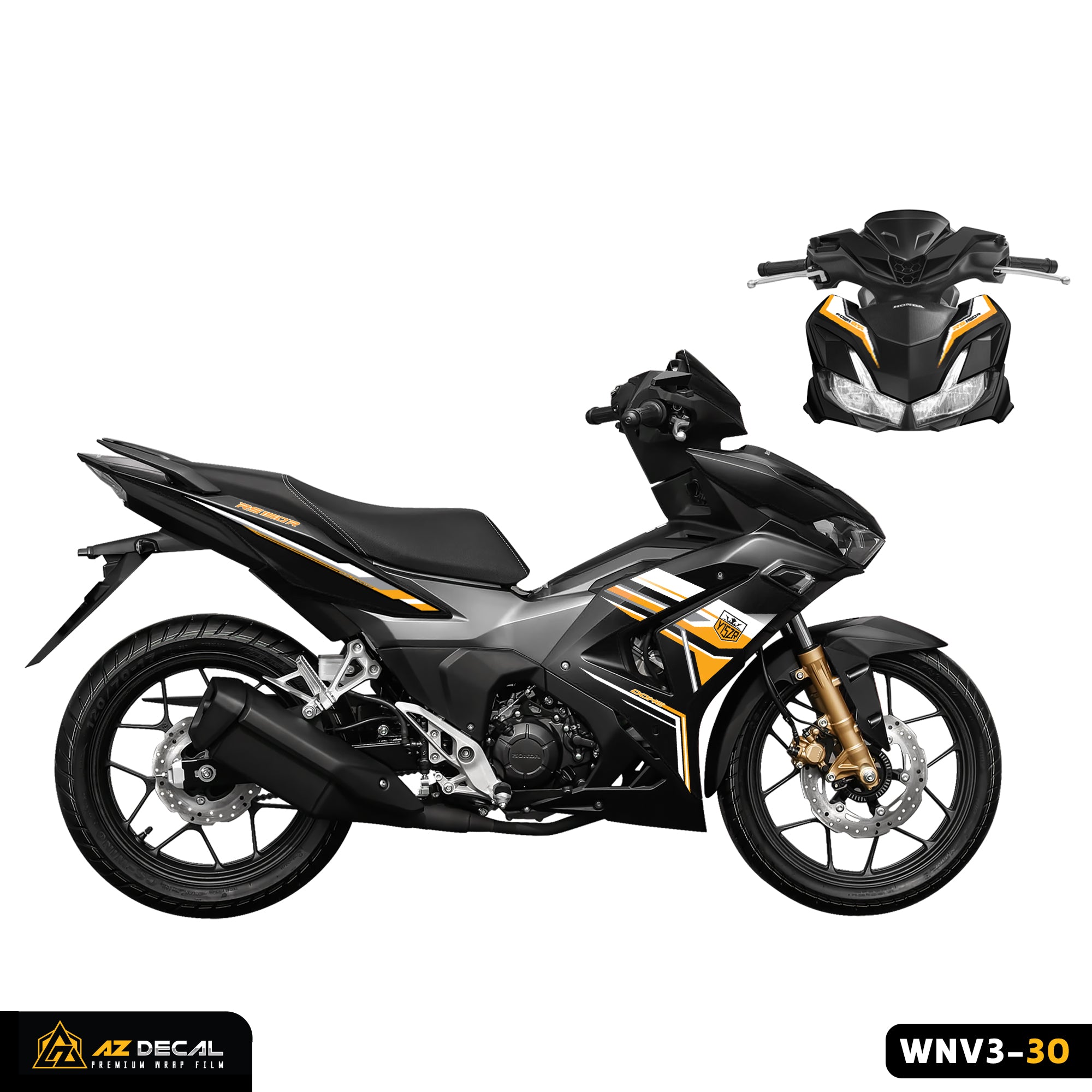 Tem rời Winner X v3 vàng trắng dán xe đen