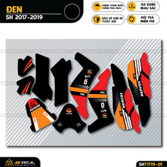 Dán tem trùm Sh đẹp mẫu Repsol cam đen