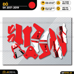 Tem xe SH đỏ trắng mẫu Repsol Sh 2017-2019 và 2020 - 2022