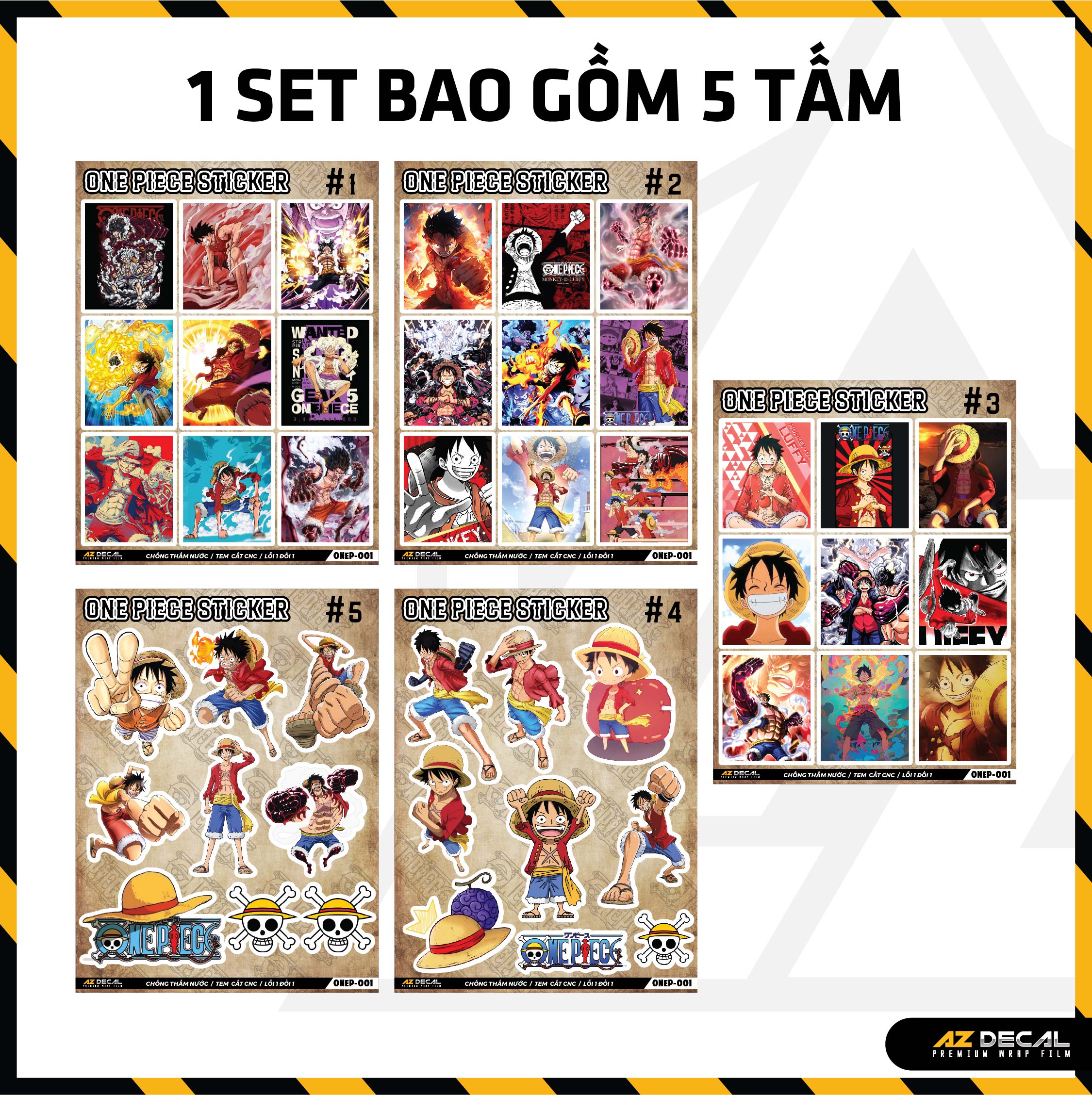 Sticker Dán Ô Tô, Xe Máy, Xe Điện, Xe Đạp, Mũ Bảo Hiểm | One Piece - ONEP001