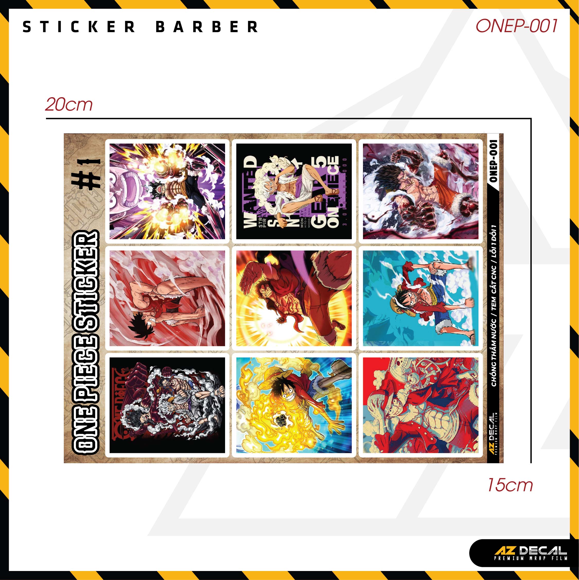 Sticker Dán Ô Tô, Xe Máy, Xe Điện, Xe Đạp, Mũ Bảo Hiểm | One Piece - ONEP001