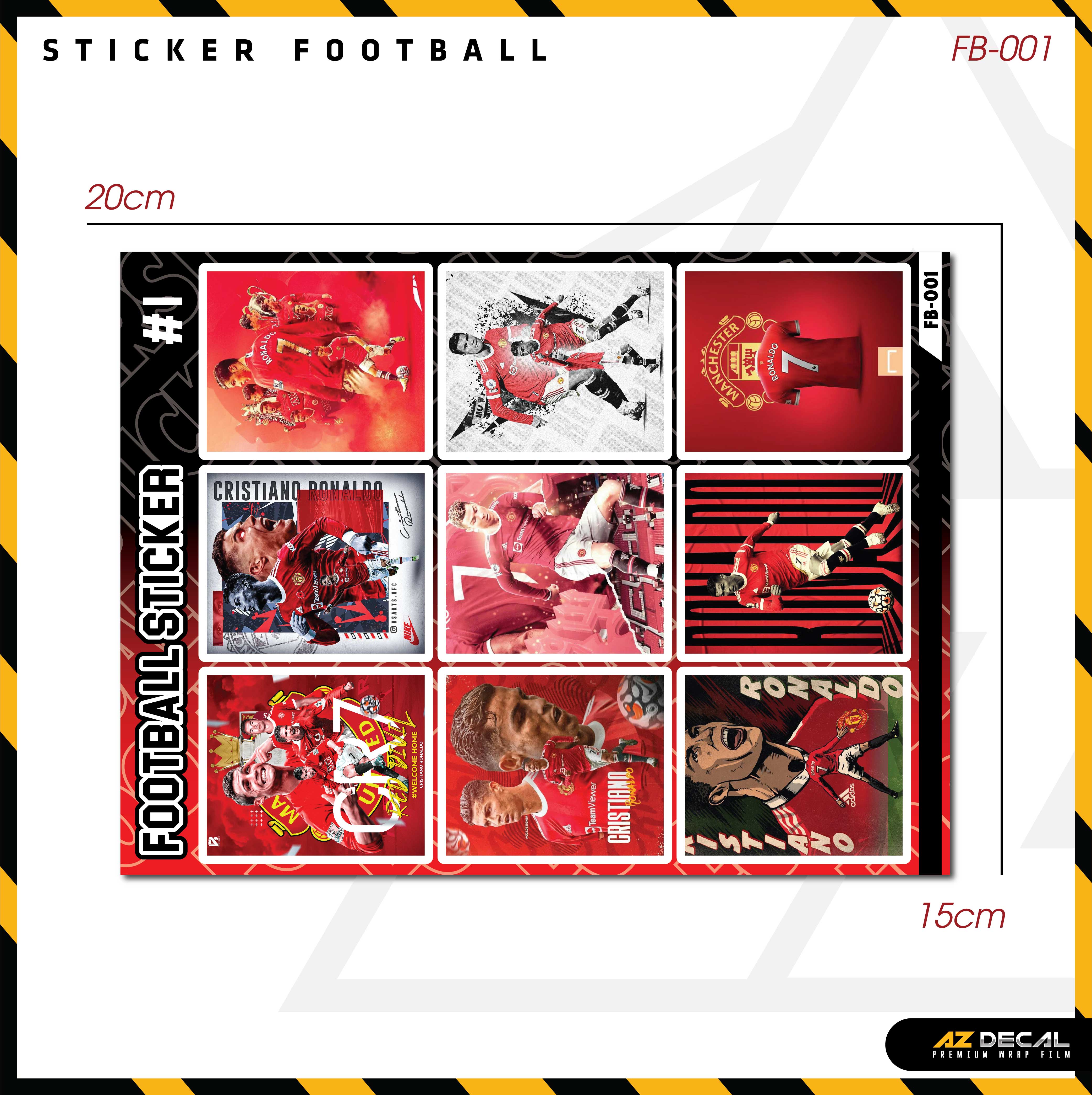 Sticker Dán Ô Tô, Xe Máy, Xe Điện, Xe Đạp, Mũ Bảo Hiểm | Football FB-001 CR7