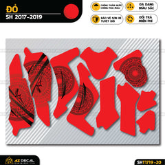 Tem trống đồng dán xe SH đỏ đẹp