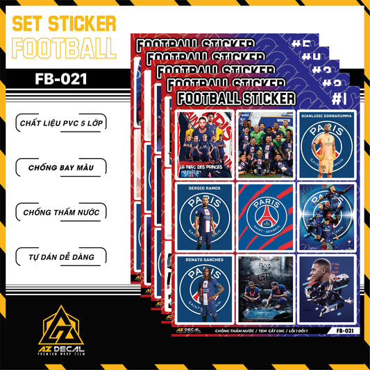 Sticker Dán Ô Tô, Xe Máy, Xe Điện, Xe Đạp, Mũ Bảo Hiểm | Football FB-021 PSG