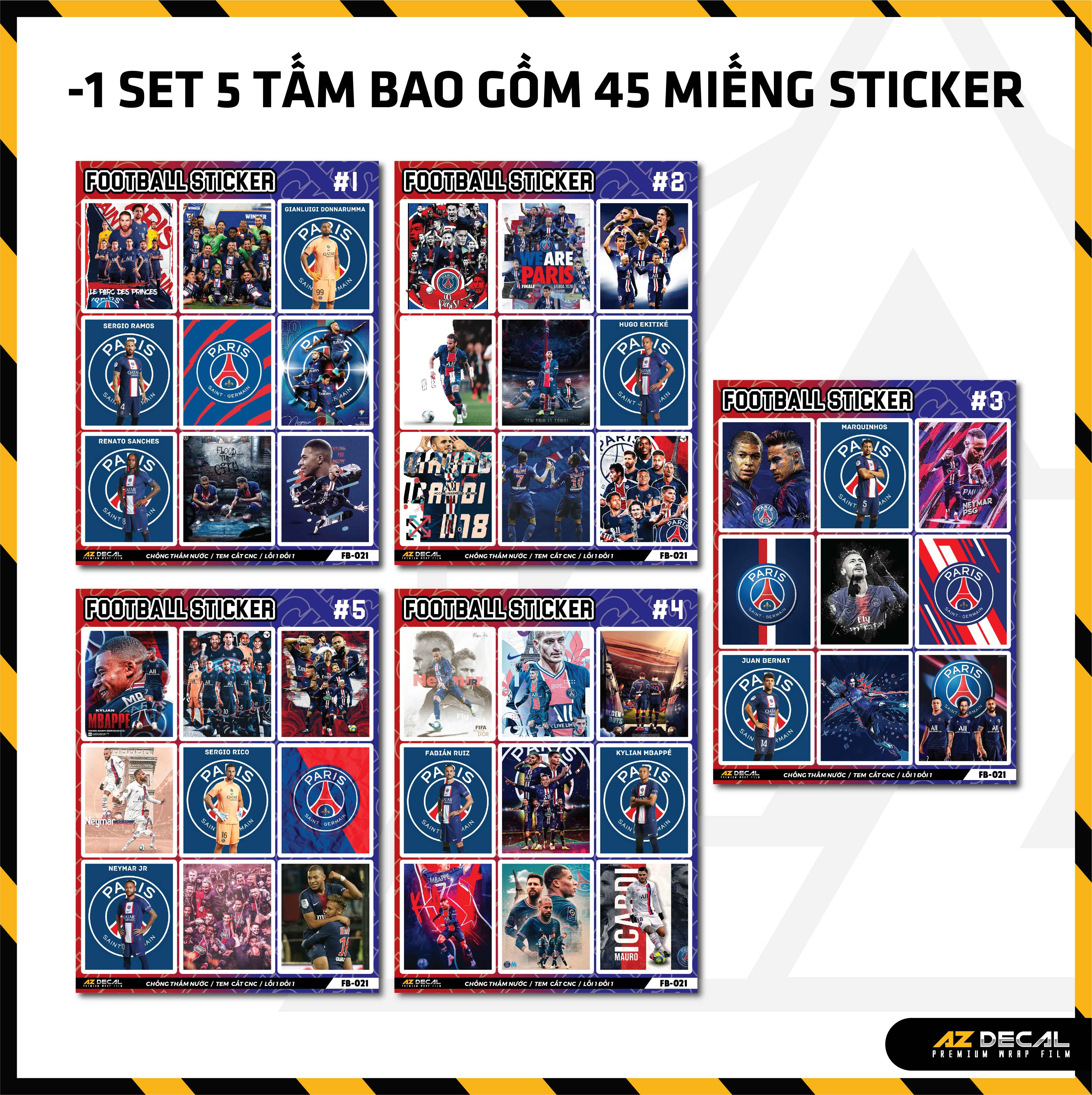 Sticker Dán Ô Tô, Xe Máy, Xe Điện, Xe Đạp, Mũ Bảo Hiểm | Football FB-021 PSG