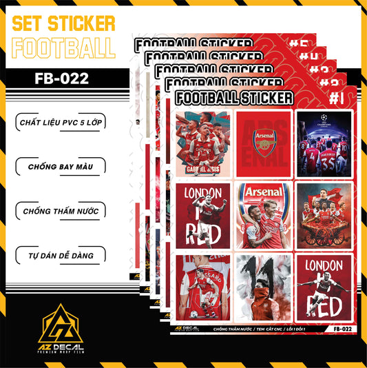 Sticker Dán Ô Tô, Xe Máy, Xe Điện, Xe Đạp, Mũ Bảo Hiểm | Football FB-022 ASSENAL
