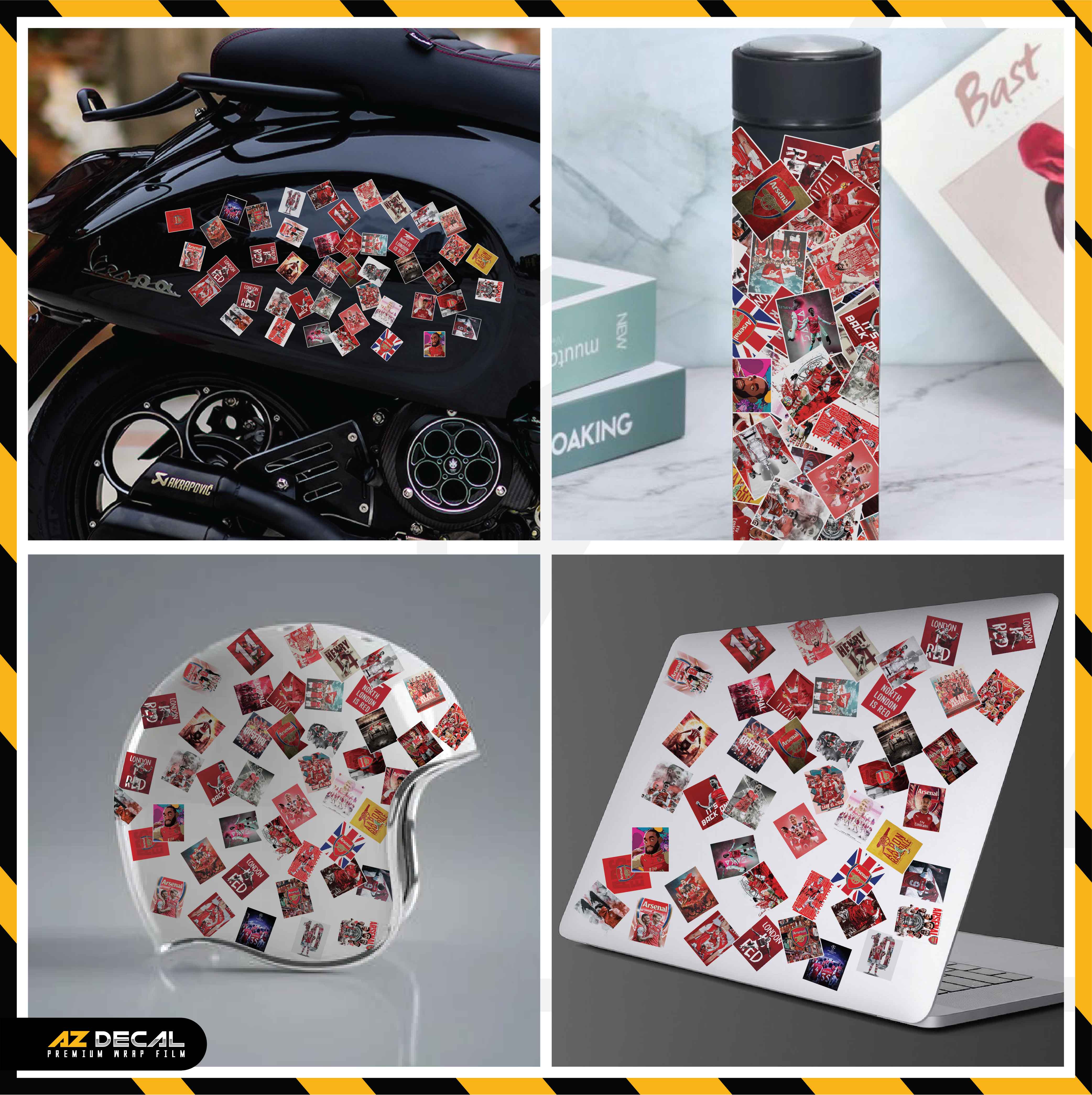 Sticker Dán Ô Tô, Xe Máy, Xe Điện, Xe Đạp, Mũ Bảo Hiểm | Football FB-022 ASSENAL