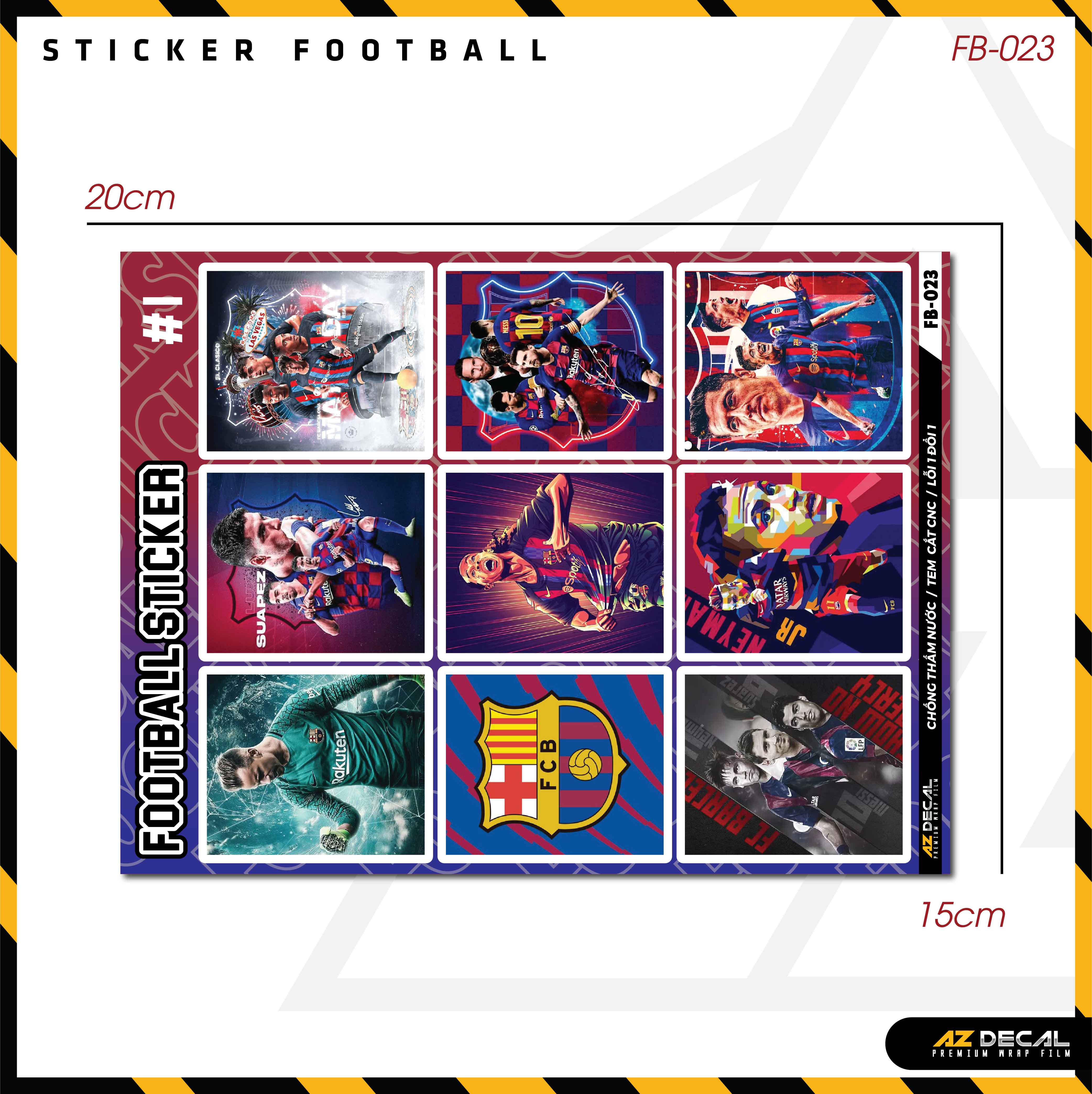 Sticker Dán Ô Tô, Xe Máy, Xe Điện, Xe Đạp, Mũ Bảo Hiểm | Football FB-023 BARCA
