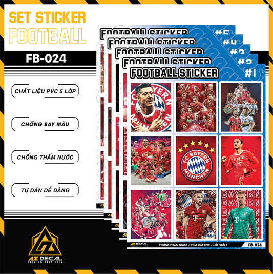 Sticker Dán Ô Tô, Xe Máy, Xe Điện, Xe Đạp, Mũ Bảo Hiểm | Football FB-024 BAYERN