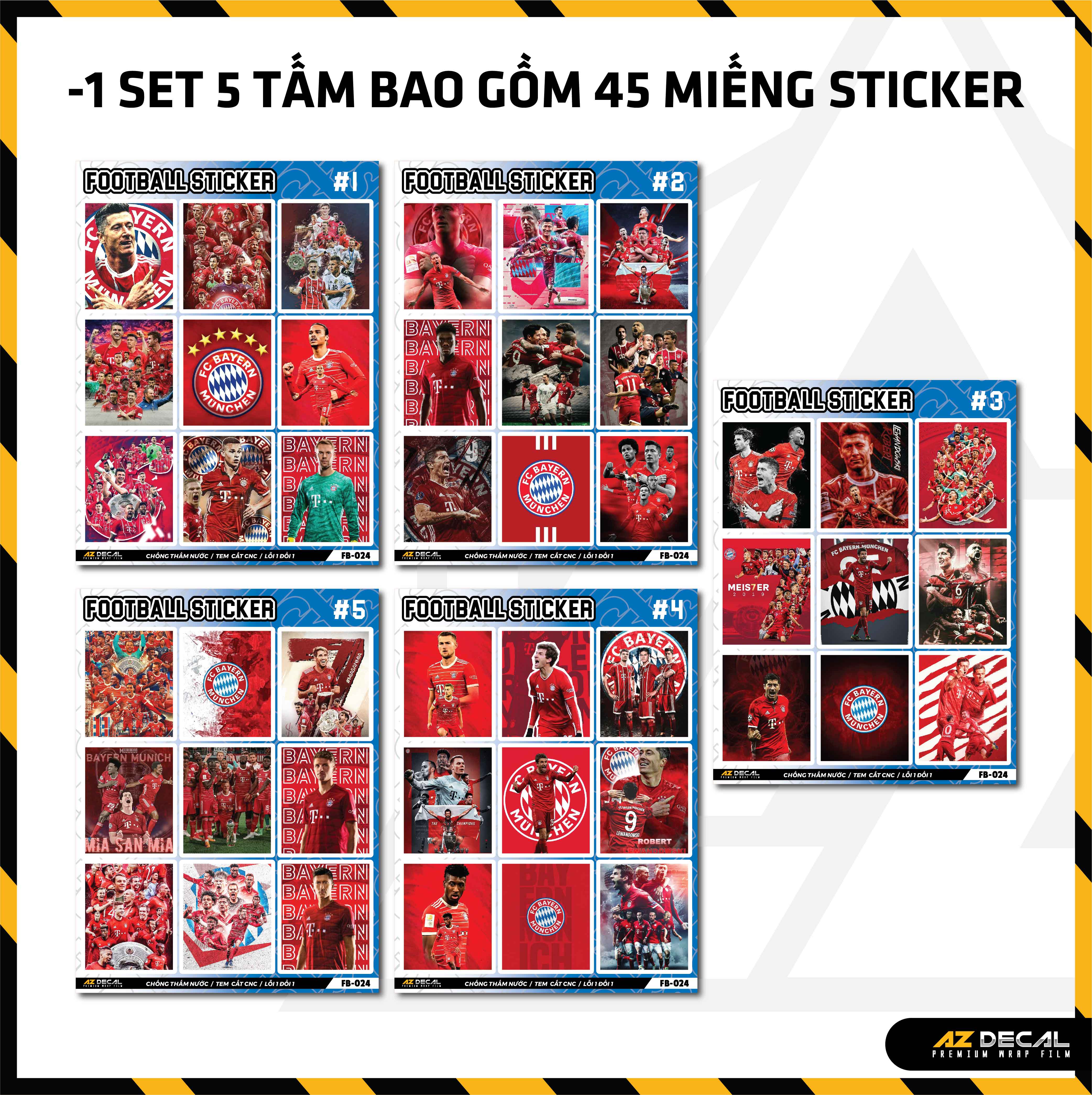 Sticker Dán Ô Tô, Xe Máy, Xe Điện, Xe Đạp, Mũ Bảo Hiểm | Football FB-024 BAYERN