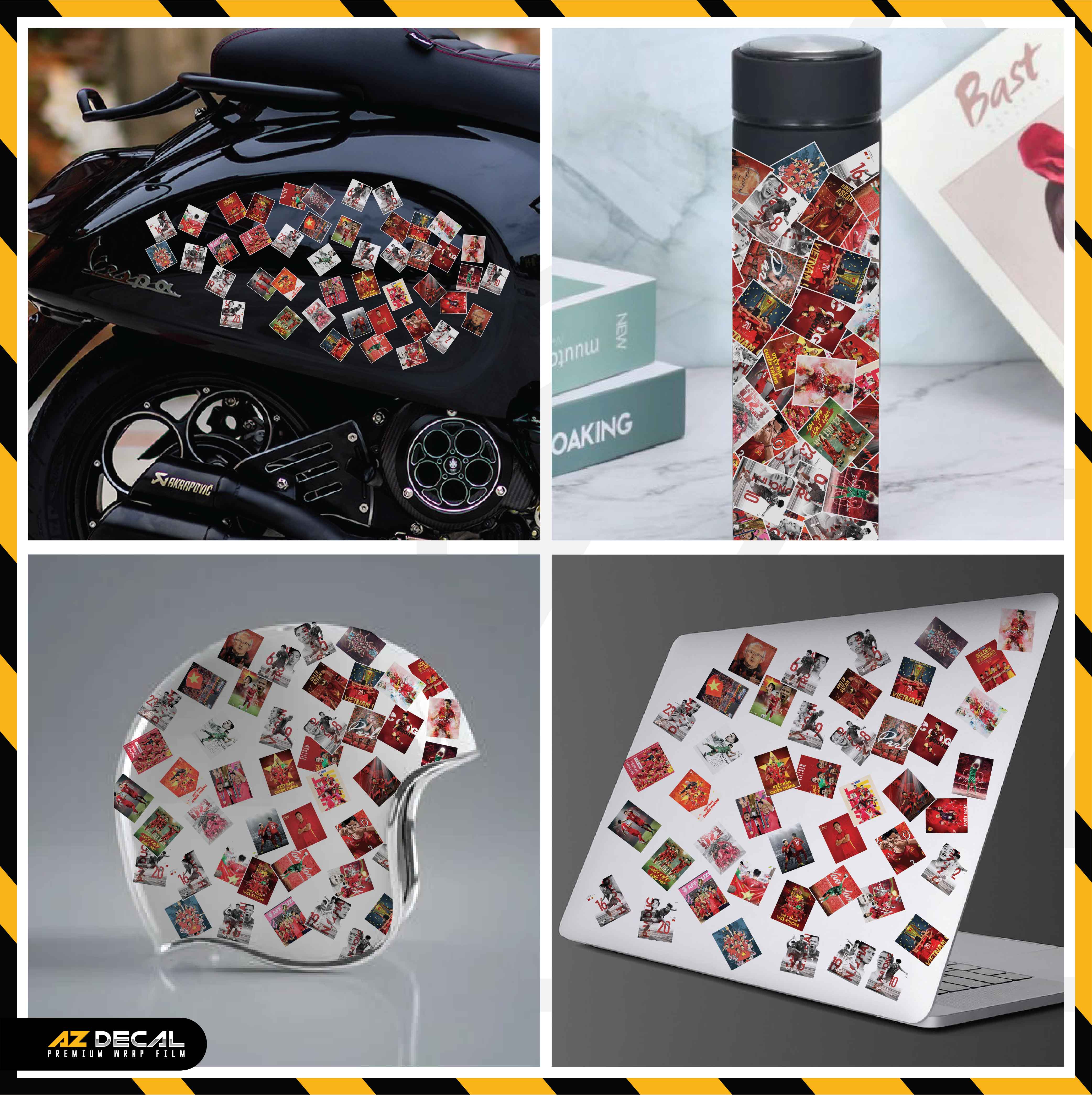 Sticker Dán Ô Tô, Xe Máy, Xe Điện, Xe Đạp, Mũ Bảo Hiểm | Football FB-025 VIETNAM