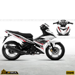 Tem rời Ex 150 đỏ đen dán xe trắng