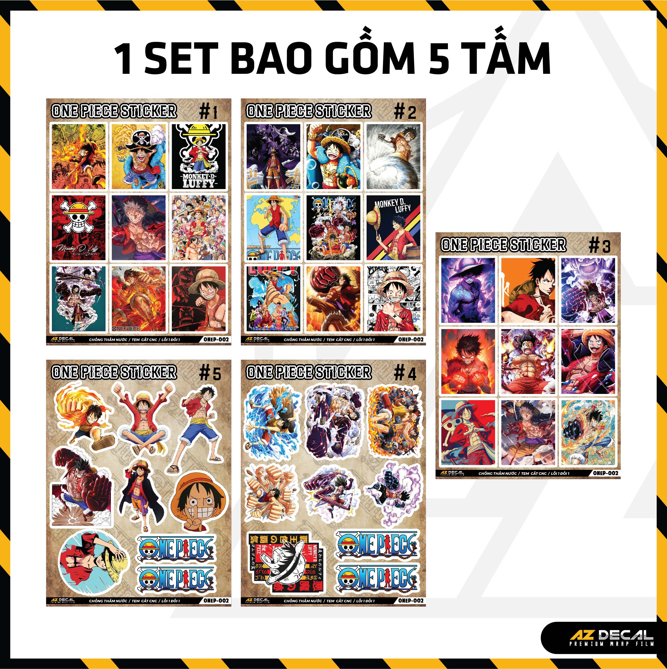 Sticker Dán Ô Tô, Xe Máy, Xe Điện, Xe Đạp, Mũ Bảo Hiểm | One Piece - ONEP002