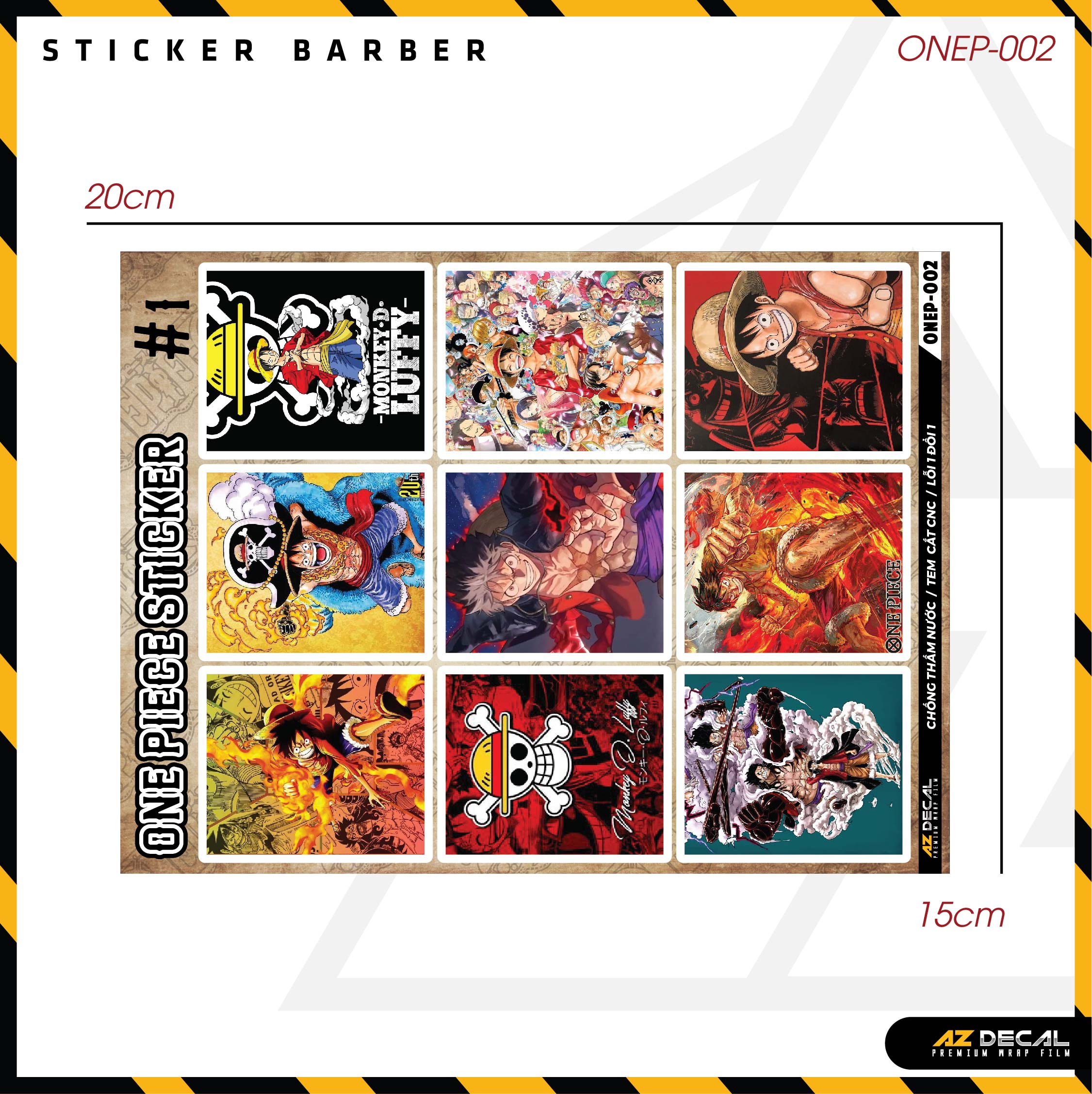 Sticker Dán Ô Tô, Xe Máy, Xe Điện, Xe Đạp, Mũ Bảo Hiểm | One Piece - ONEP002