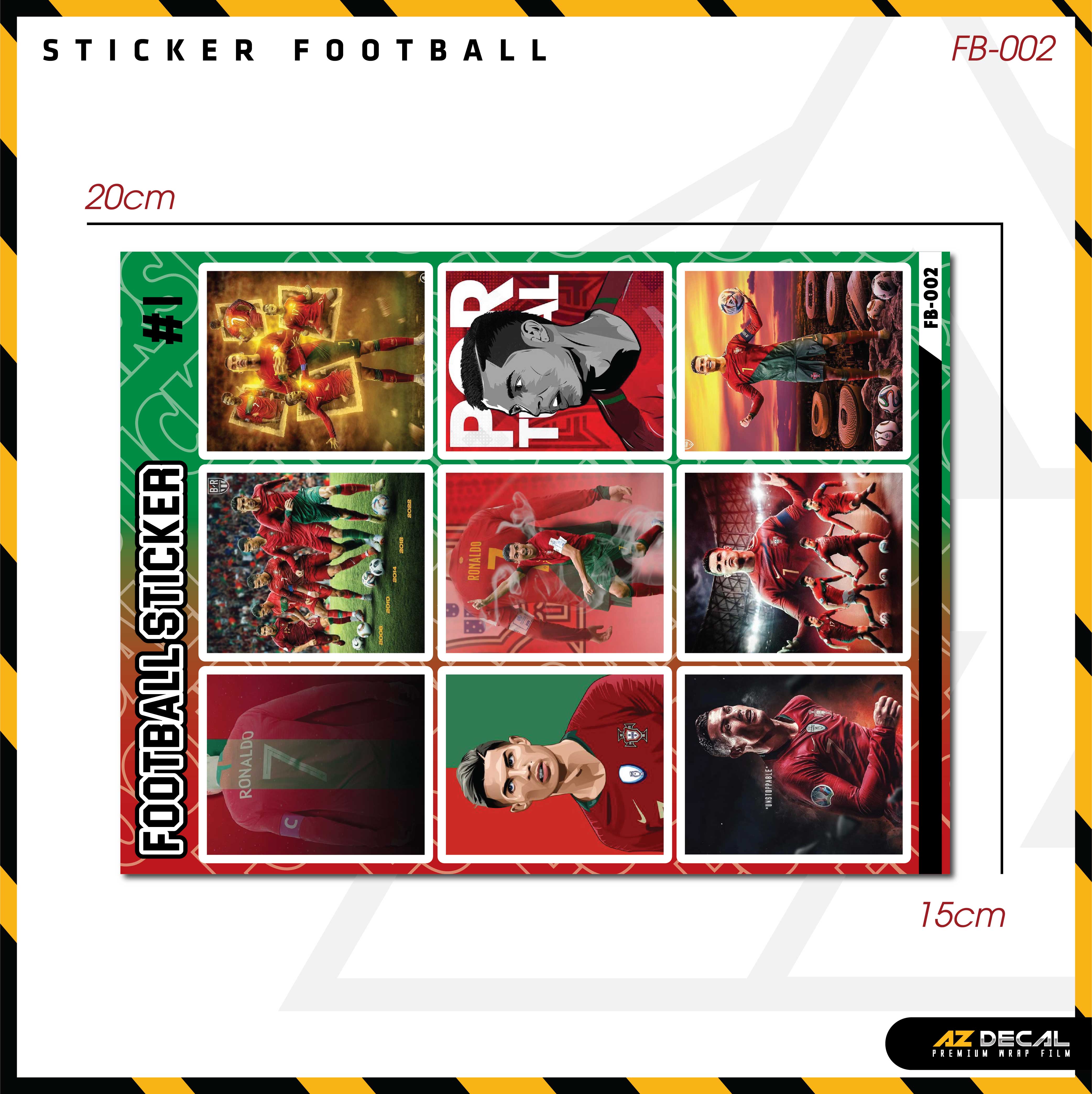 Sticker Dán Ô Tô, Xe Máy, Xe Điện, Xe Đạp, Mũ Bảo Hiểm | Football FB-002 CR7