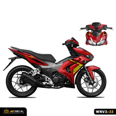 Decal dán xe Winner X v3 đỏ đen đẹp