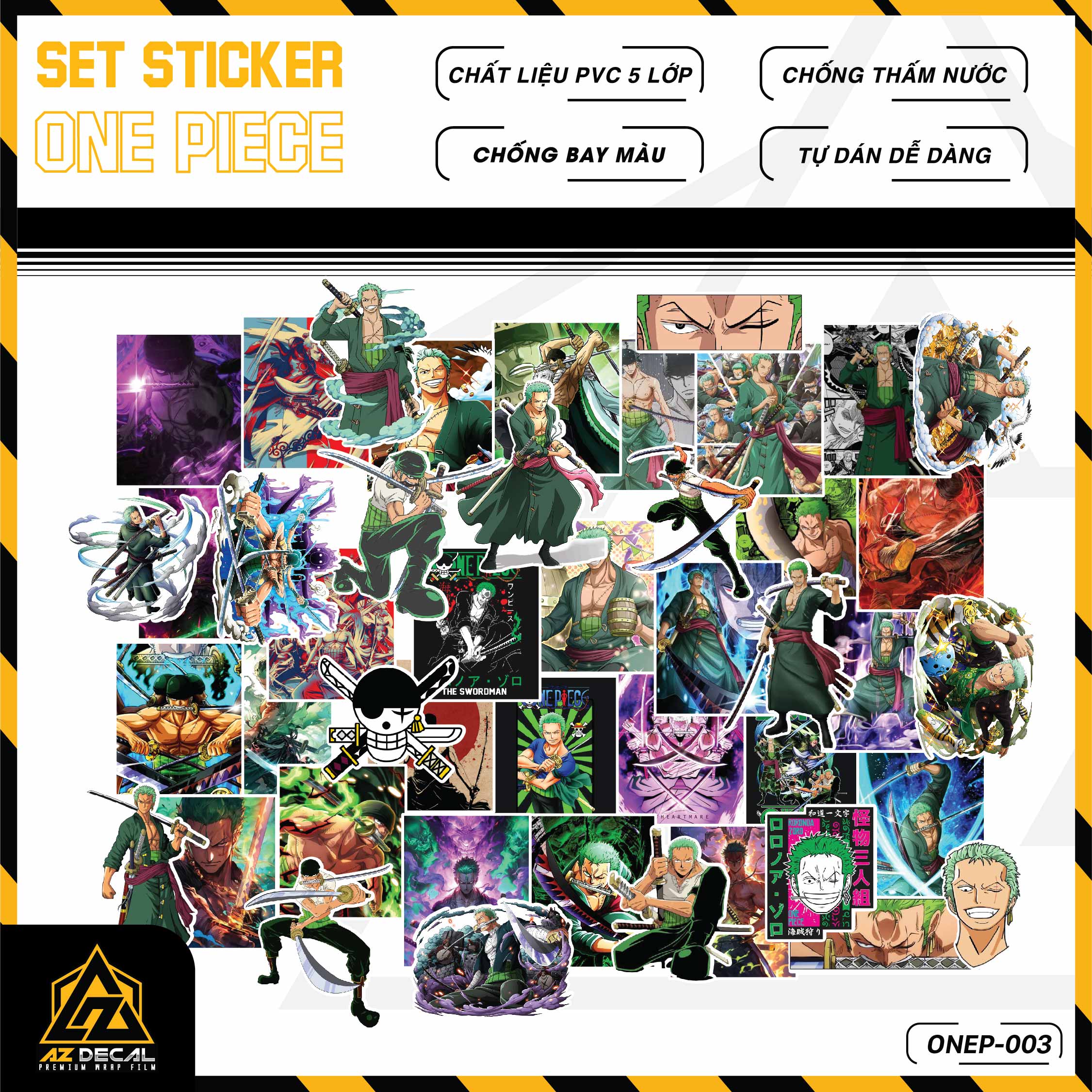 Sticker Dán Ô Tô, Xe Máy, Xe Điện, Xe Đạp, Mũ Bảo Hiểm | One Piece - ONEP003