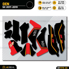 Tem xe SH đẹp màu đen đỏ
