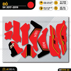 Tem trùm SH đỏ đen phong cách Honda Racing