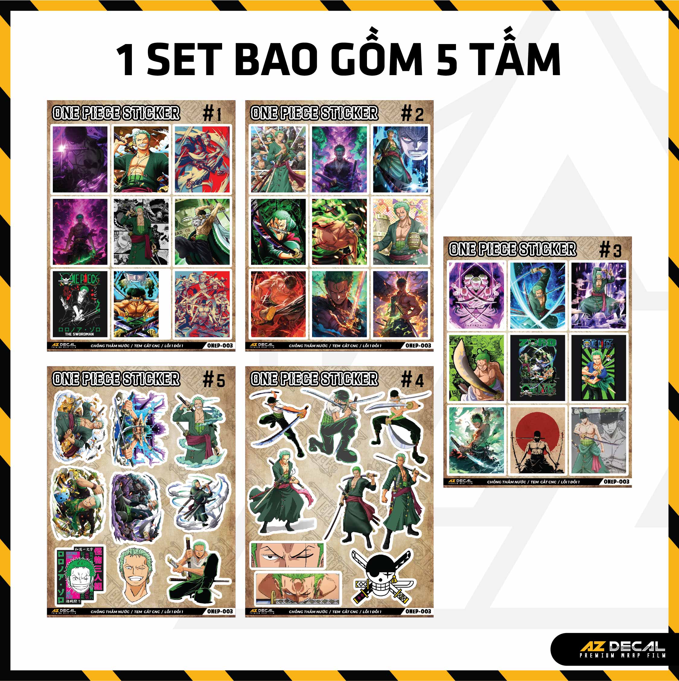 Sticker Dán Ô Tô, Xe Máy, Xe Điện, Xe Đạp, Mũ Bảo Hiểm | One Piece - ONEP003