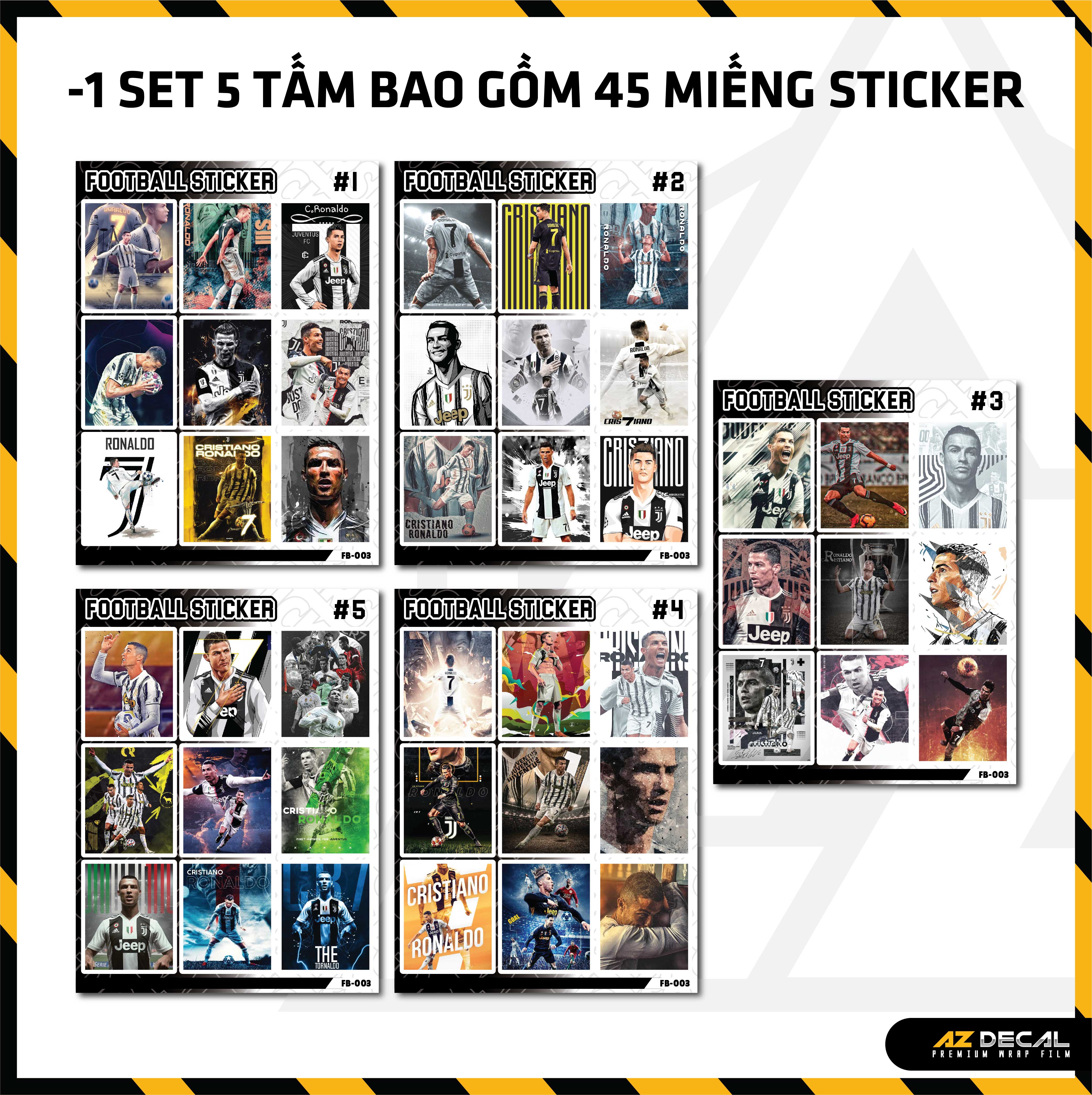 Sticker Dán Ô Tô, Xe Máy, Xe Điện, Xe Đạp, Mũ Bảo Hiểm | Football FB-003 CR7