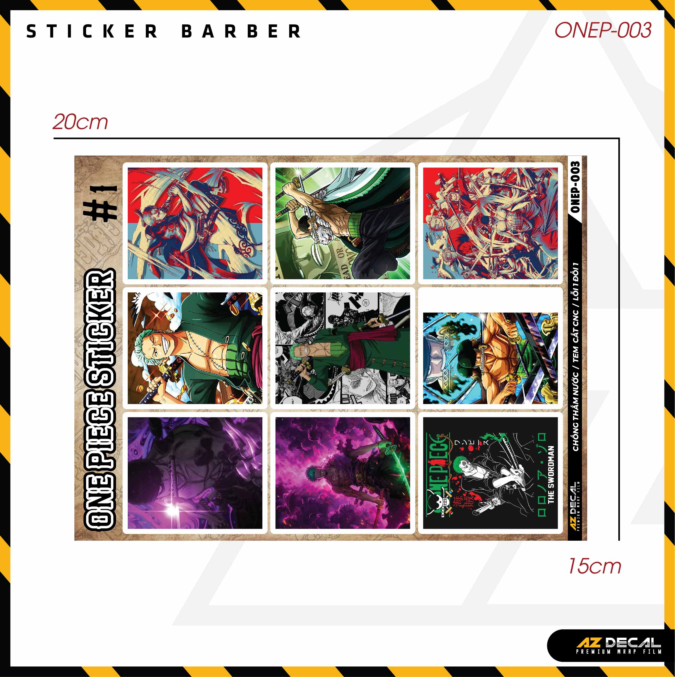 Sticker Dán Ô Tô, Xe Máy, Xe Điện, Xe Đạp, Mũ Bảo Hiểm | One Piece - ONEP003