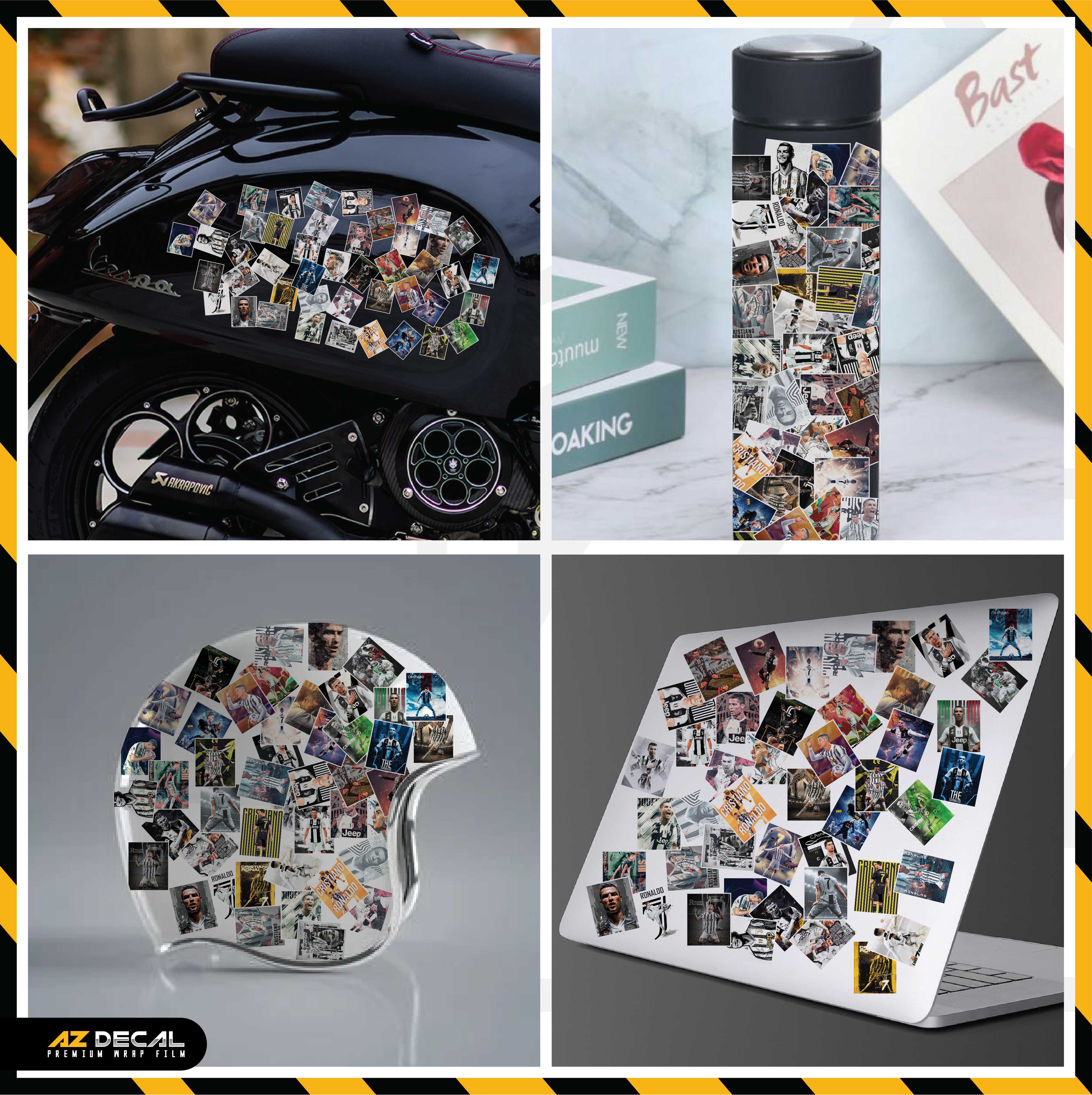 Sticker Dán Ô Tô, Xe Máy, Xe Điện, Xe Đạp, Mũ Bảo Hiểm | Football FB-003 CR7