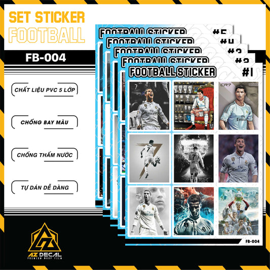 Sticker Dán Ô Tô, Xe Máy, Xe Điện, Xe Đạp, Mũ Bảo Hiểm | Football FB-004 CR7
