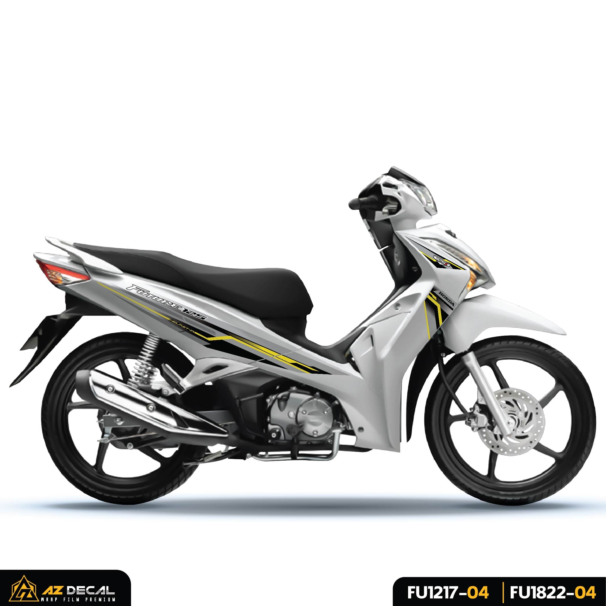 Tem dán xe Future 125 FI màu xám vàng nền trắng