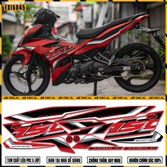 Mẫu tem xe Exciter 150 màu đỏ đen