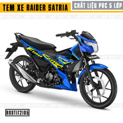 Tem rời xe Raider/Satria màu xanh - Mẫu 05