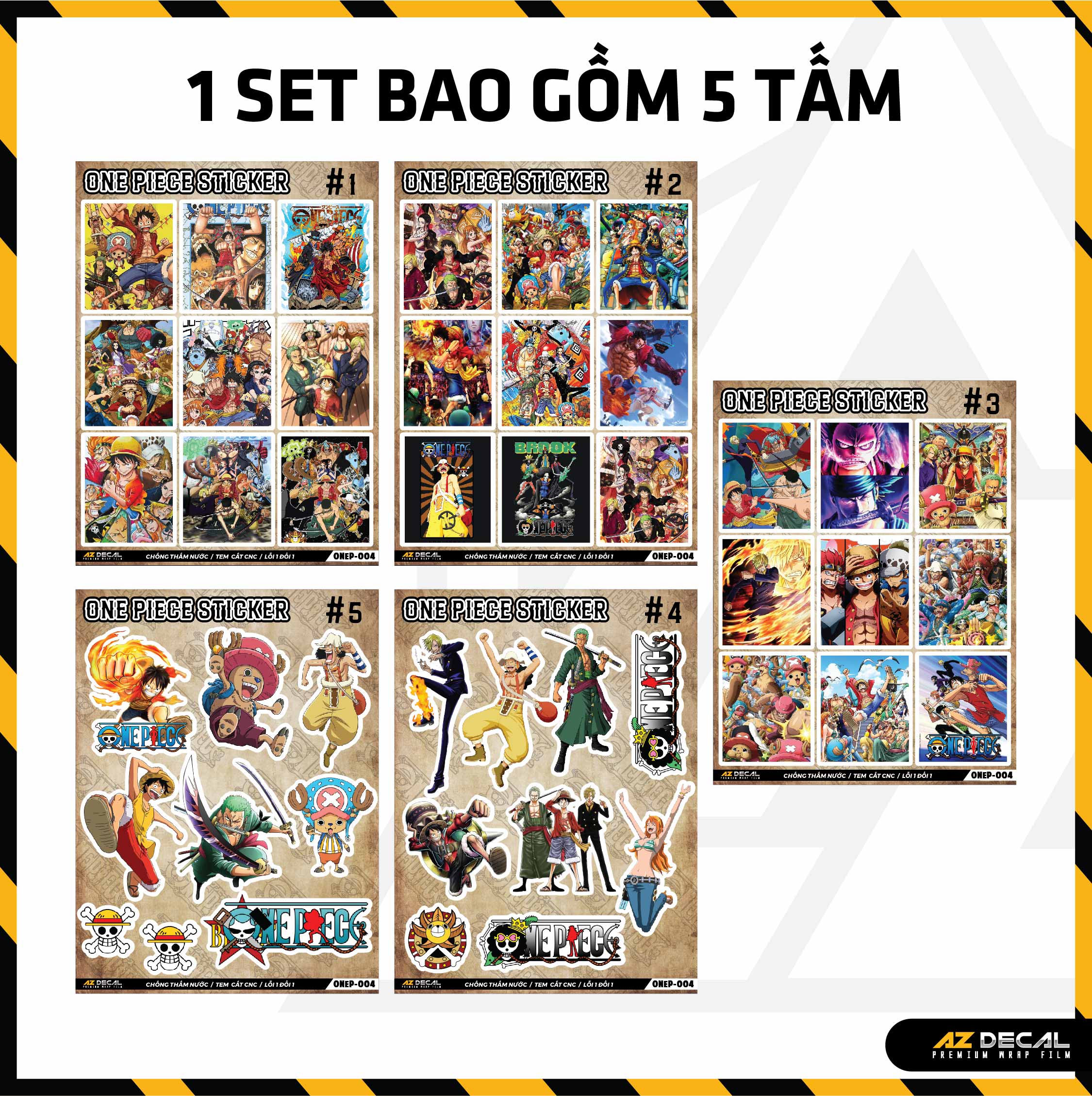 Sticker Dán Ô Tô, Xe Máy, Xe Điện, Xe Đạp, Mũ Bảo Hiểm | One Piece - ONEP004