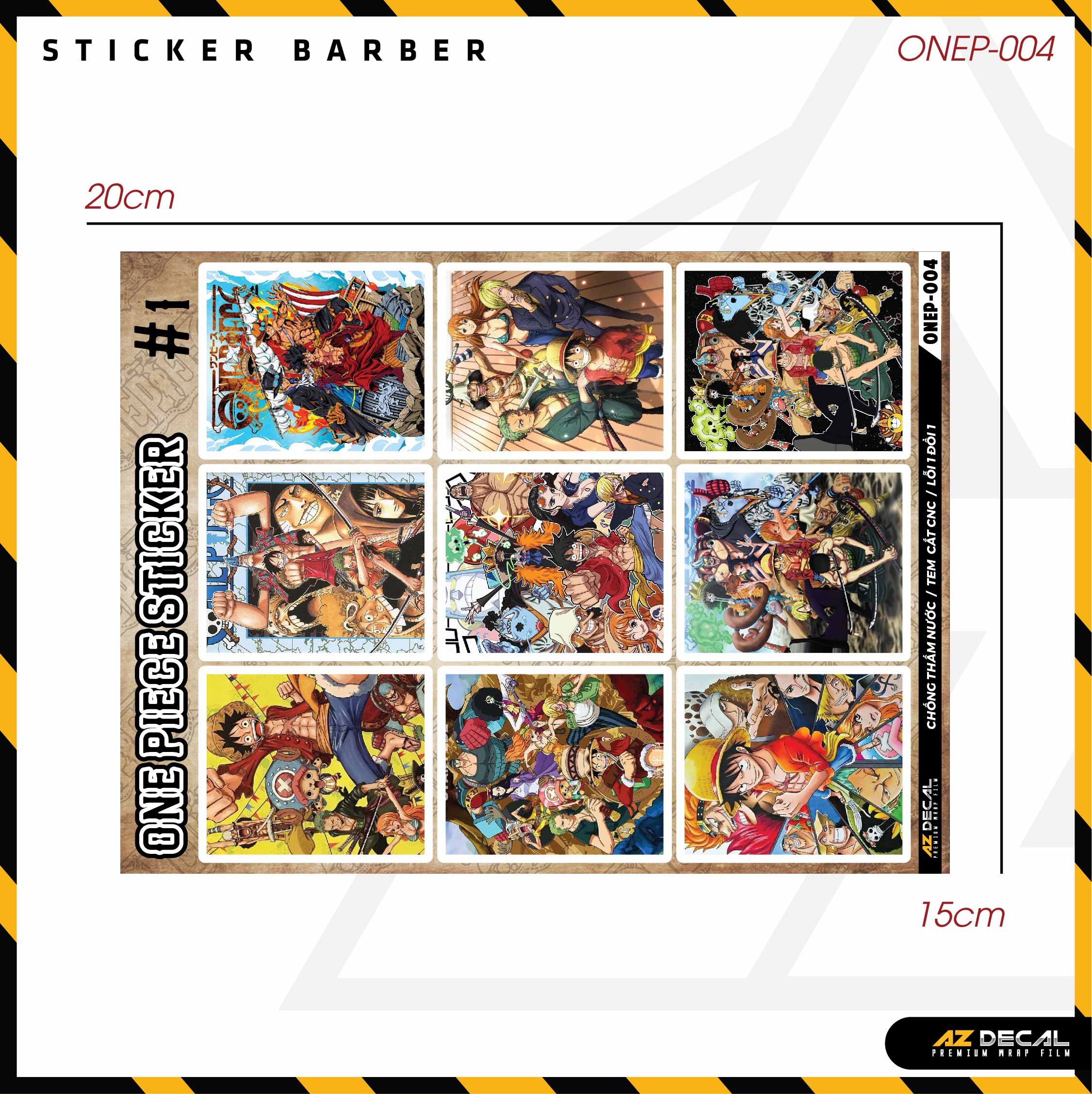 Sticker Dán Ô Tô, Xe Máy, Xe Điện, Xe Đạp, Mũ Bảo Hiểm | One Piece - ONEP004