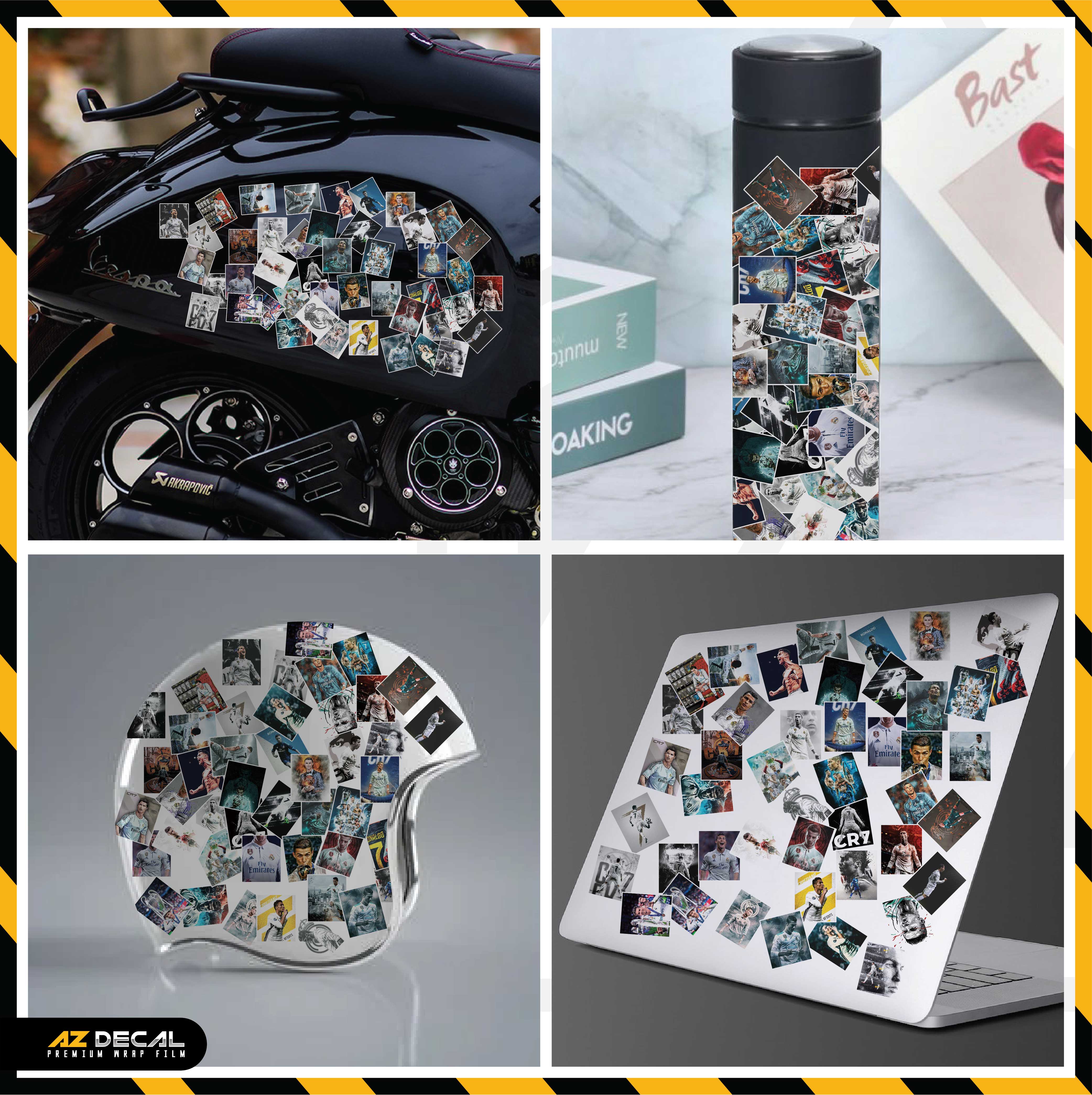 Sticker Dán Ô Tô, Xe Máy, Xe Điện, Xe Đạp, Mũ Bảo Hiểm | Football FB-004 CR7