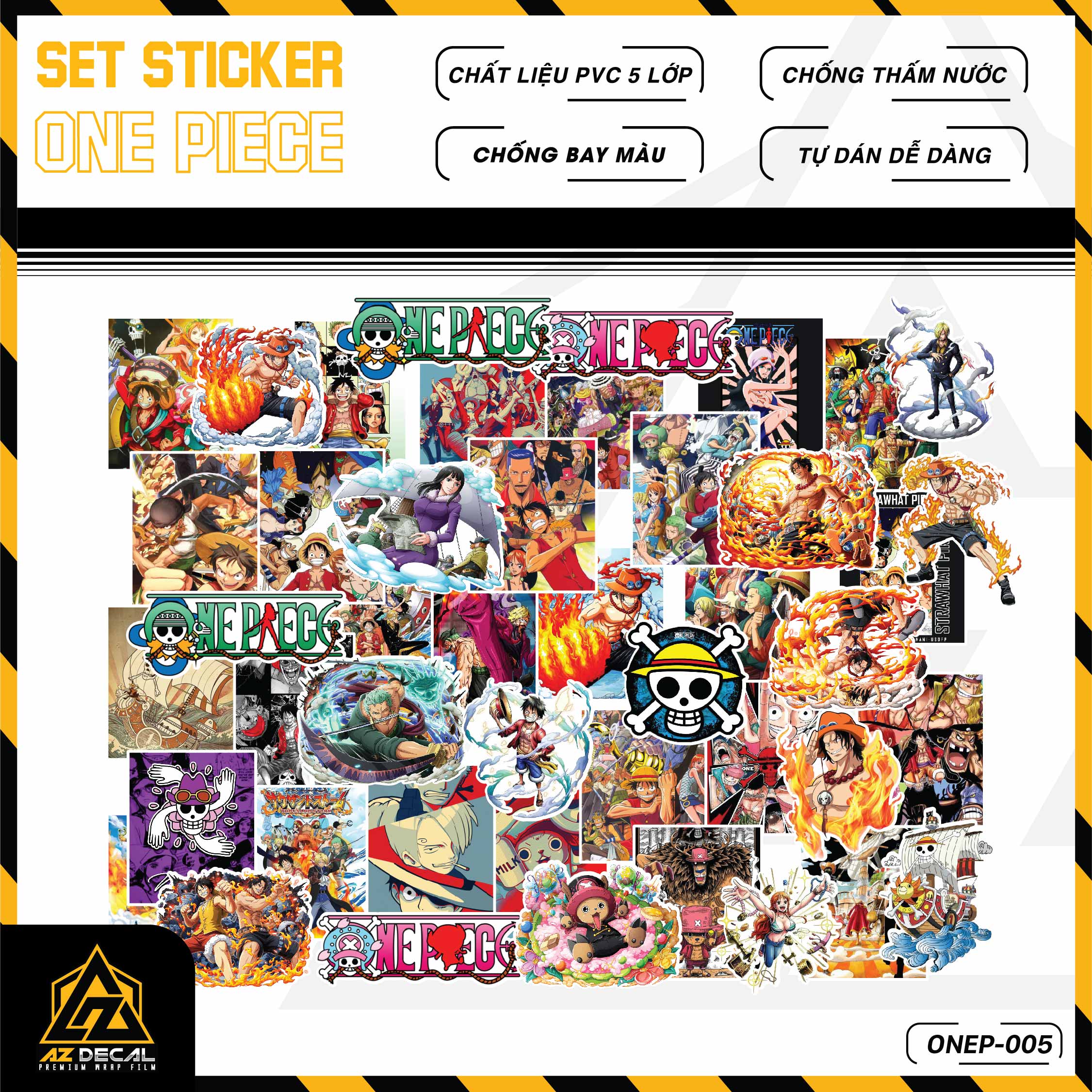 Sticker Dán Ô Tô, Xe Máy, Xe Điện, Xe Đạp, Mũ Bảo Hiểm | One Piece - ONEP005