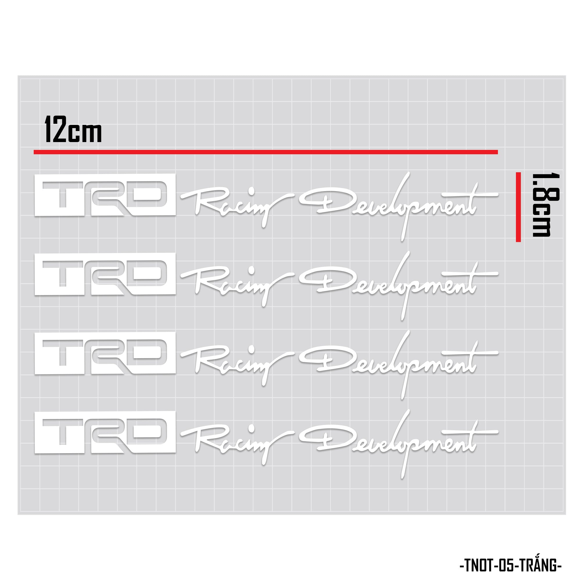 Đề can trang trí tay nắm cửa xe ô tô màu trắng mẫu TRD