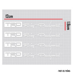 Đề can trang trí tay nắm cửa xe ô tô màu trắng mẫu TRD